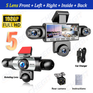 2026 NEW 360 Degrees 5Camera Front Left Right inside Rear View camera WIFI 1080P 5 Way Video Recorder Car DVR Dash Cam