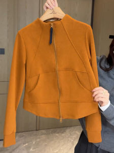 เสื้อสเวตเตอร์คอปกตั้ง 2 ซิป แขนยาว ทรงสลิมฟิต สำหรับผู้หญิง ฤดูใบไม้ร่วง 2025 เสื้อคาร์ดิแกนสเวตเตอร์สไตล์สปอร์ต อบอุ่น ทรงเข้ารูป