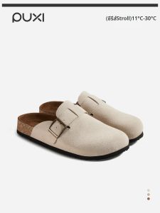 PUXI | Cork Retro Slip-On Sandals for Women Casual Design Toe Protected Wearable Outside