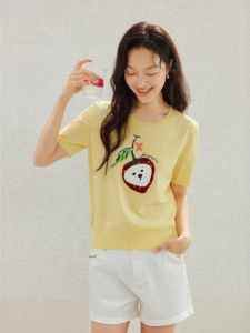 INMAN | Fruit Embroidered Thin Summer T-shirt
