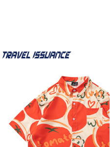 Travel Issuance Short Sleeve Casual Shirt Men Women Polyester Fiber UVA<2% UPF30+ Sun Protection Full Print Trendy Brand