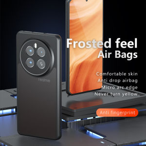 Trường hợp cho Realme 12 + vỏ lưng mờ chống vân tay chống bốn góc được xây dựng trong đệm an toàn chống thả chống va chạm chống sốc Vỏ Ốp bảo vệ