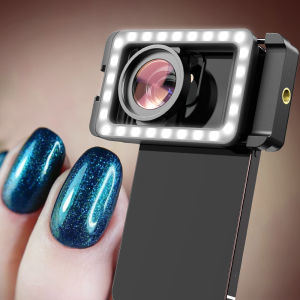 apexel | APEXEL HD 15x Super Macro Lens With LED Fill Light Universal Clamp Micro Lenses for iPhone Samsung All Smartphones Jewelry Lens