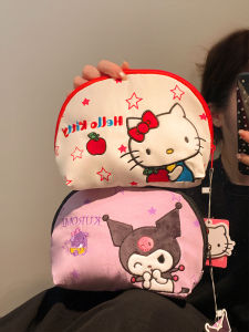 Adorable Kitty Cat Makeup Bag Portable Travel Storage Bag for Women Cosmetic Bag Storage Pouch Shell Shape Cartoon Pattern
