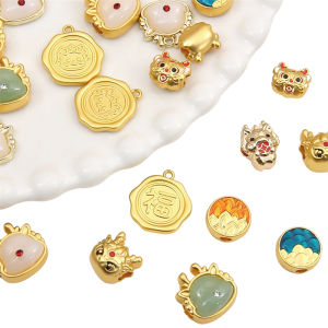 1ชิ้นลูกปัดรองลิ้นมังกรสัตว์โลหะผสมทองสำหรับสร้อยคอจี้ทำเครื่องประดับสร้อยข้อมือน่ารักอุปกรณ์ทำมือแบบ DIY