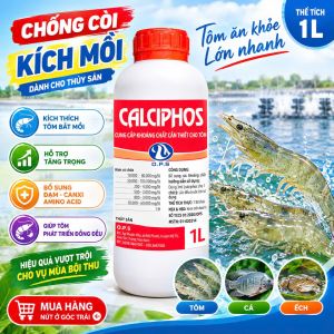 Khoáng Tạt Cho Tôm CALCIPHOS O.P.S Chai 1L - Cung Cấp Ca Mg Kali Giúp Tôm Nhanh Cứng Vỏ Lột Xác Đều