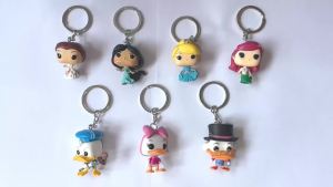 Disney | Anime Keychain Toy Beauty and Beast Cinderella Tinker Bell Ariel PVC Figure Collection Model Toys