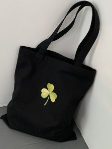 Clover Canvas Bag Men and Women Customized Large Capacity Tuition Bag Primary and Secondary School Students Satchel School Bag Shoulder Cloth Bags