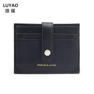 Ultra-Thin Genuine Leather Card Holder for Women Multi-Slot License Card Case Small Compact Wallet Stylish European Design