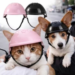 PawPulse【Local Stock】Adjustable Dog Cat Helmets with Ear Holes Lightweight Pet Motorcycle Helmet Hard Pink Dog Helmet Hat Pet Accessories
