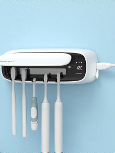 MeeGoo Smart Toothbrush Holder UV Sterilizatio Mounted Free Punching Toothbrush Holder For Bathroom Toothbrush Sterilizer