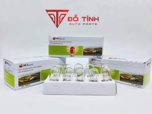 Hộp 10 bóng đèn xi nhan đèn hậu ô tô T20 12v trắng-vàng.