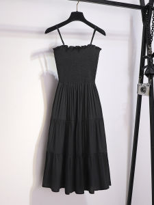 LANQIONG | Summer Petite Fitting Tube Layered Little Black Dress