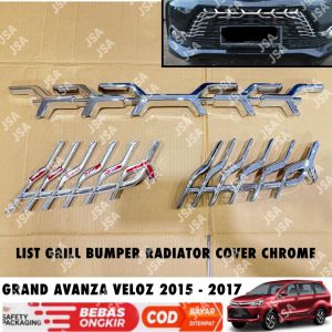 List Grill Bumper Radiator Grand Avanza Veloz 2012 2014 3 pcs Cover Chrome .