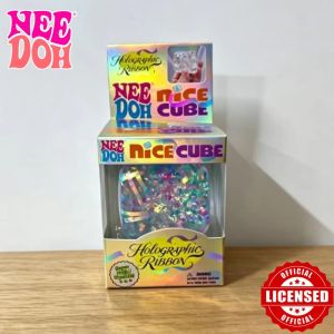 Schylling | Đồ Chơi Cảm Giác NeeDoh Nice Cube Với Ruy Băng Holographic Mềm Mại Đồ Chơi Bóp Giảm Căng Thẳng Giảm Lo Âu Dành Cho Người Lớn Và Thanh Thiếu Niên