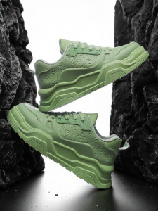 Warrior | Spring Comfortable and Versatile Thick Bottom Mens Leisure Shoes Green Canvas