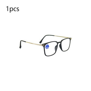 Fashion Square Presbyopia Eyeglasses Anti Blue Light Ultralight TR Frame Gold Metal Temple Men Women Portable Reading Glasses