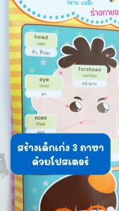 ชุดโปสเตอร์สร้างเด็กเก่ง 3 ภาษาอังกฤษ-จีน-ไทย (กล่องน้ำเงิน)