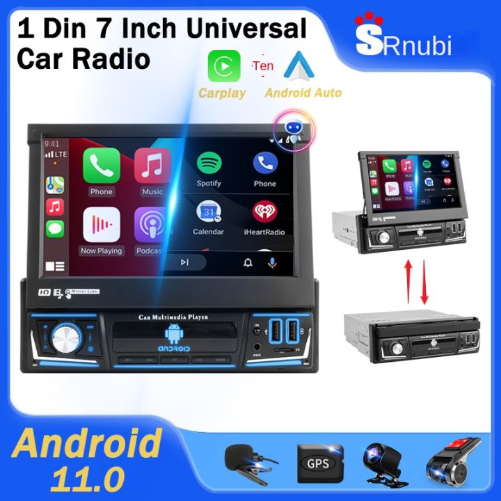 1Din Car Radio 7inch Retractable Screen Multimedia Video Player ...