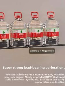 Aluminum Alloy L-Shaped Wall-Mounted Shelf Kitchen Living Room Creative Storage Rack Bookcase Simple Modern Style Home Furniture