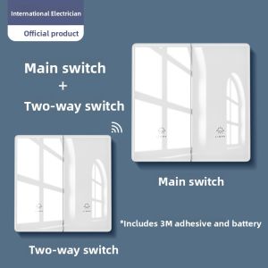Wireless Smart Switch Remote Control Light off Device Double Control Bedroom Sticky Anywhere No Wiring Required Home Use