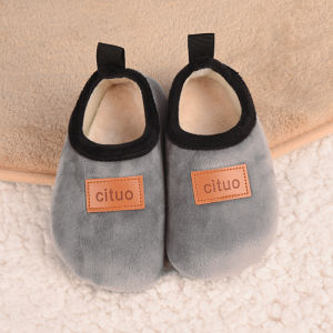 Kids Floor Sock Shoes Winter Thick Warm Girls Boys Shoes Non-slip Soled Soft Plush Children Indoor Cotton Shoes