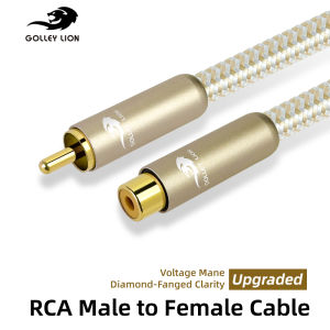 GOLLEY LION RCA Extension Cable – Break-Resistant Lead for Brilliant Sound Quality (Subwoofer/Audio Cable RCA Male to Female Ideal for Amplifier/HiFi Analog & Digital)