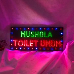 papan lampu LED tulisan MUSHOLA TOILET UMUM new