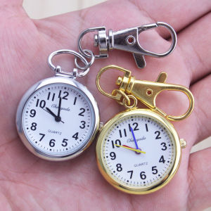 Clear Big Numbers for the Elderly Mens Pocket Watch Keychain Pocket Watch for Student Exams Quartz Waterproof Watch Nurses Watch