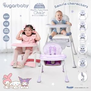 READY BANDUNG Sugar Baby 6-in-1 Folding Multi-Function Chair Sanrio Collection/Kursi Bayi/Kursi Anak/Kursi Makan Anak/Kursi MPASI/Baby Kursi makan MPASI KURSI MAKAN BAYI HIGH CHAIR BABY CHAIR MY CHAIR GELAS STAINLESS