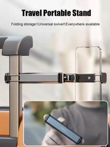 【Travel Artifact】Portable Phone Holder 360 Degree Rotation Folding Airplane Phone Holder Shooting Fixed Artifact High-Speed Rail
