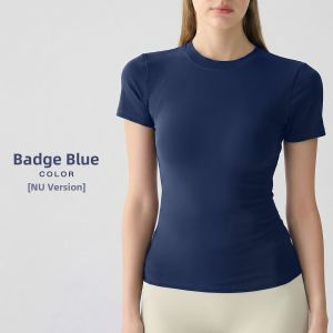 sui xin yu qie | Summer Womens Slim Fit Round Neck Yoga Fitness Short Sleeve T-shirt
