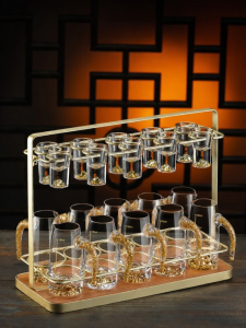 CRISTALGLASS | Bộ Ly Rượu Pha Lê Mạ Vàng