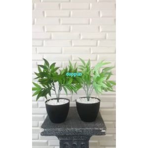 Tanaman Plastik Daun Exo Terra Silk X5 Latex Artificial Pot Pastel Kerang Hitam Pajangan Hiasan Dekorasi Ruangan Rumah