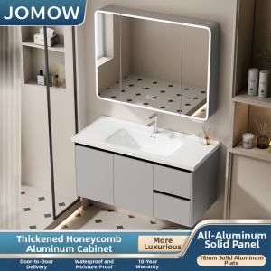 JOMOW | Honeycomb Aluminum Space Alloy Bathroom Vanity Set with Ceramic Sink Basin