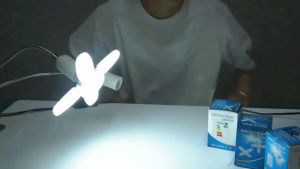 28W Fan Shape LED Bulb E27 LED Lamp Foldable 220V 110V Light Bulbs For Home Living Room Warehouse Garage Ceiling Light