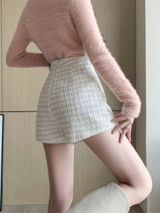 Elegant High-waist Slimming French-style Tweed Shorts