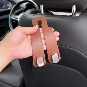 Hook Car Metal Hook Hanger Car Seat Back Double Hook Seat Back Hook Suede Hook For Car Vehicle Accessories Interior
