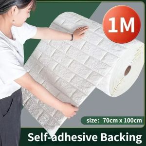 70cm*100cm 3D Wallpaper Stickers Roll Panel White Soft Foam Brick Marble Rock Cobblestone DIY Wall Home Room Decor