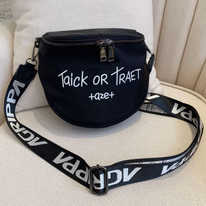 Saddle Bag Womens New New Trendy Oxford Cloth Small Bag Trendy Casual Shoulder Bag Wide Shoulder Strap Letter Crossbody Bag