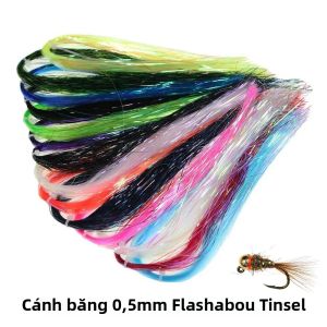 4 Gói Mồi Câu Ruồi Flashabou Tinsel Crystal Flash 0.5mm Ice Wing Dành Cho Câu Cá Nymphs Streamers Jig Head - Dụng Cụ Câu Cá Biển
