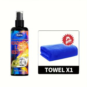 Professional Car Headlight Restoration KitLiquid for Foggy & Yellowed LightsScratch RemovalPolishing SetDurable Abs Material