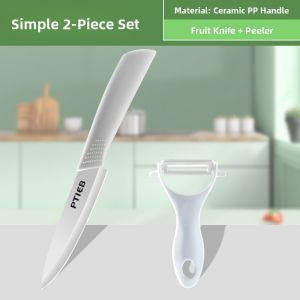 FUJUN | Sharp Non-Sharpener Kitchen Ceramic Knife Baby Food Cutter with Cutting Board