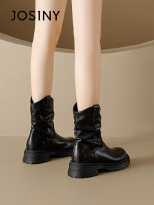 Josiny | Platform Thick Heel Martin Boots Fur-lined Autumn Winter Style