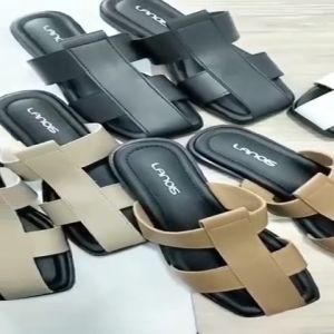 LANOES Sandal Teplek Wanita Sendal Selop Busa Wanita Bahan Kulit
