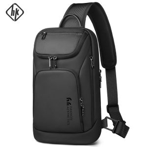 HK Business Crossbody Bag For Men Portable Shoulder Messenger Bags Male Waterproof Travel Short Trip Chest Bag For 11 Inch iPad
