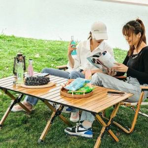 Portable Egg Roll Style Camping Table and Chairs Set