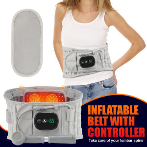 USB Charging Air Decompression Back Brace Lumbar Traction Support Massager Red Light Heating Waist Massage Belt