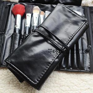 กระเป๋าเก็บแปรงแต่งหน้าแบบนุ่มสีดำ ยาว 11 ช่อง พร้อมเชือกผูก กระเป๋าใส่ปากกา 9 ช่อง สำหรับจัดระเบียบแปรงแต่งหน้า
