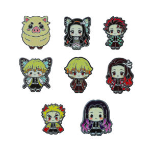 Bandai | Bộ 8 Ghim Men Demon Slayer Kimetsu No Yaiba Dễ Thương Hình Nhân Vật Chibi Phù Hiệu Cài Áo Phù Hợp Làm Phụ Kiện Cho Ba Lô Đồ Dùng Anime